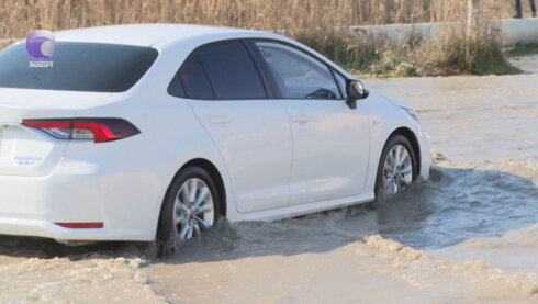 Savalan qəsəbəsində yol gölməçəyə çevrilib  VİDEO