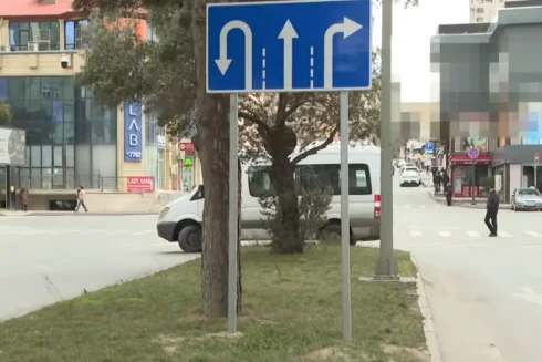 Bakıda geridönmə zolağı sürücülər üçün "cərimə tələsi"nə çevrilib - VİDEO
