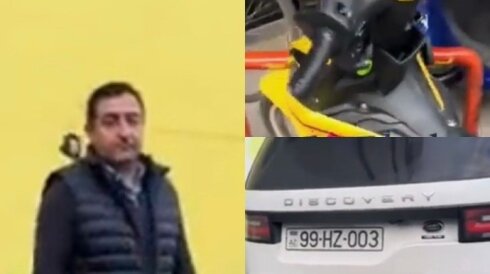 XİN-in idarə rəisi Bakıda kuryerin motosikletini vurdu, hədə-qorxu gəldi - VİDEO