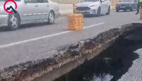 MAGİSTRAL YOL ÇÖKDÜ - Bakıya giriş bağlandı + VİDEO
