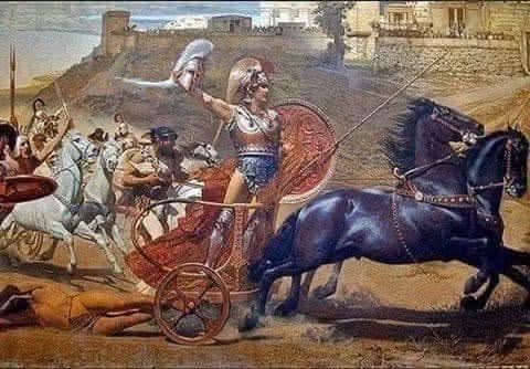 Axilles Hektorun cəsədini Patroklun məzarı və şəhər divarları ətrafında üç dəfə sürüklədi.