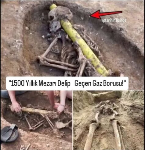 "1500 Yıllık Mezarı Delip Geçen Gaz Borusu!"